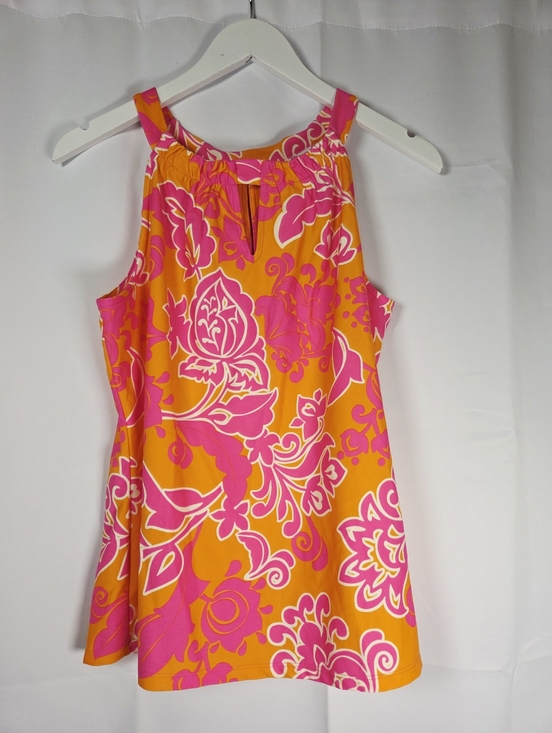 Jude Connally Tops - Jude Connally Claire Keyhole Halter Tank Top Orange Pink Floral Women's M  $138